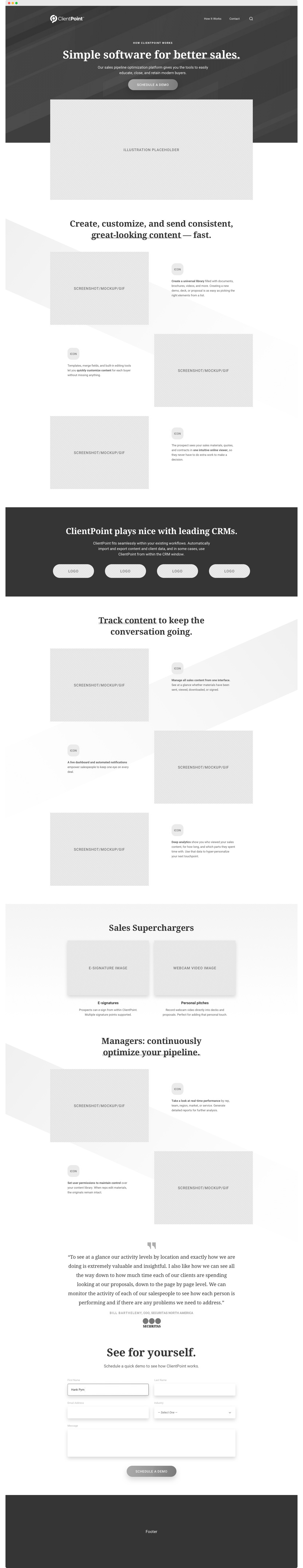 Teamsupport Versus wireframe page design